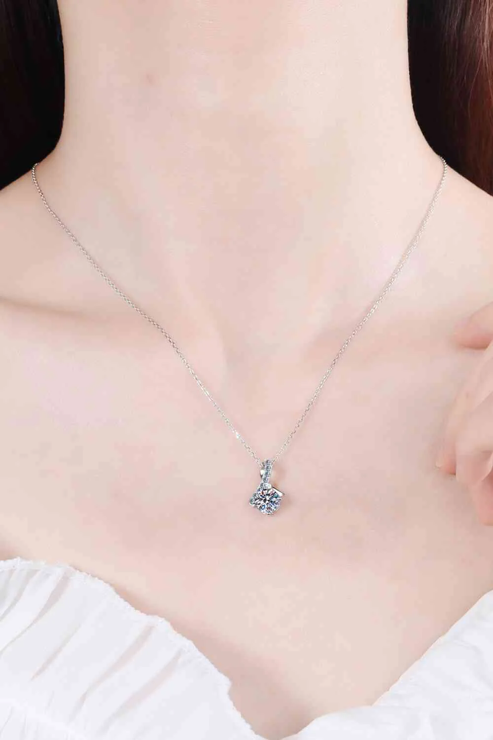 Unique and Chic Moissanite Pendant Necklace - Image 2