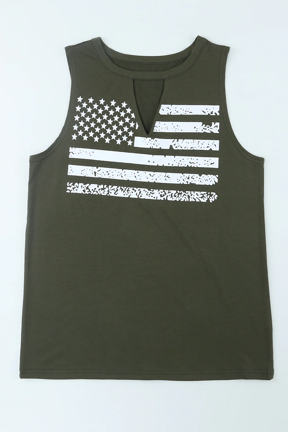 US Flag Graphic Cutout Round Neck Tank - Image 6