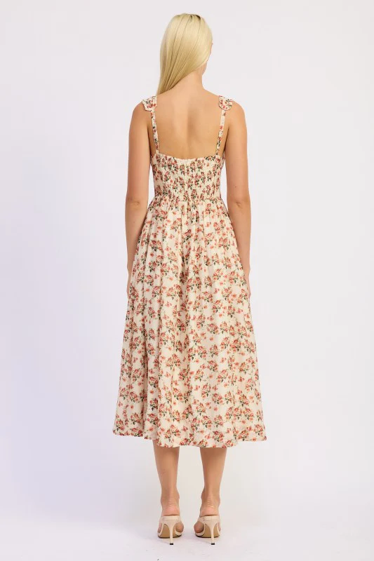 V NECK CORSET MIDI DRESS - Image 8