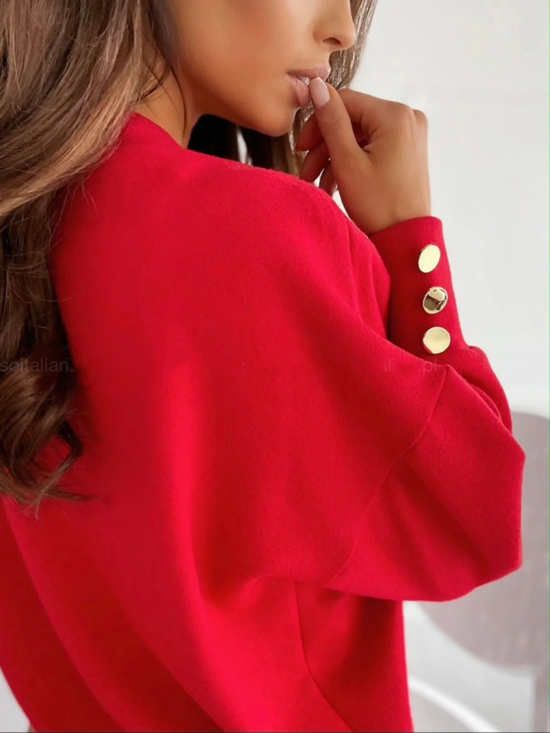 V-Neck Long Sleeve Sweatshirt - Image 12