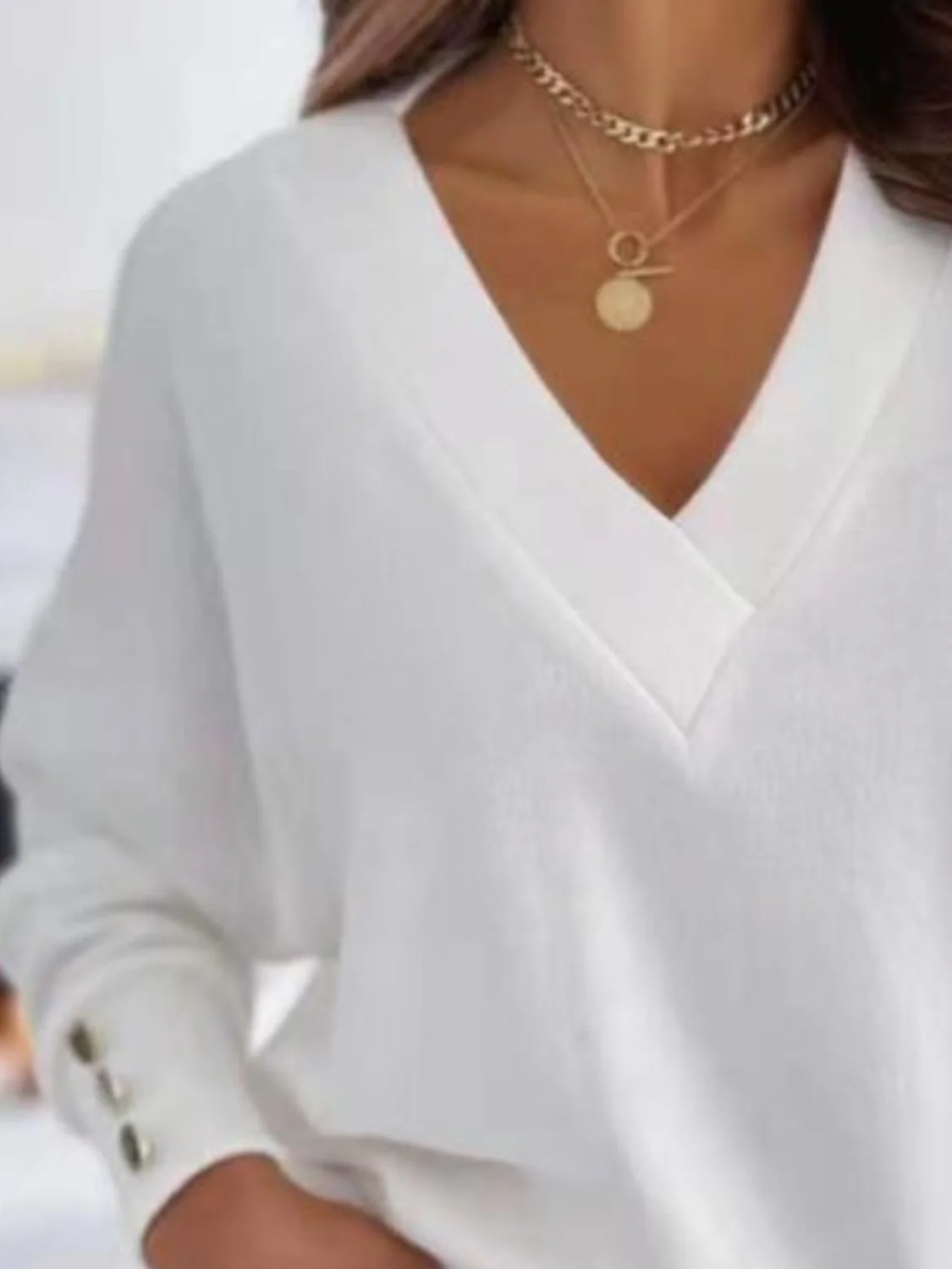 V-Neck Long Sleeve Sweatshirt - Image 6
