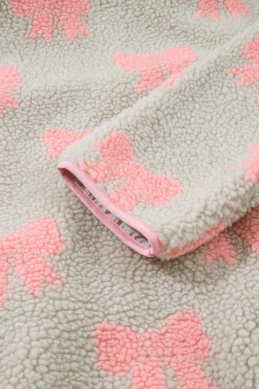 Valentine Bow Sherpa Quarter Zip Sweatshirt - Image 13