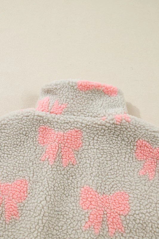Valentine Bow Sherpa Quarter Zip Sweatshirt - Image 22
