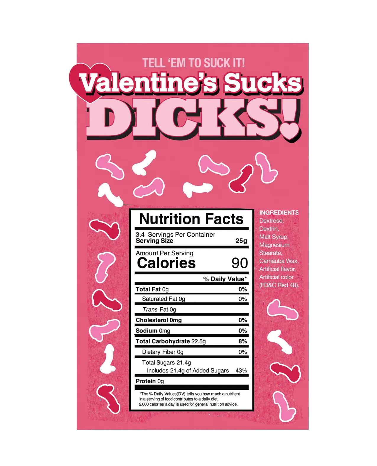 Valentine's Sucks Dicks Candy - Display of 100 pk - Image 2