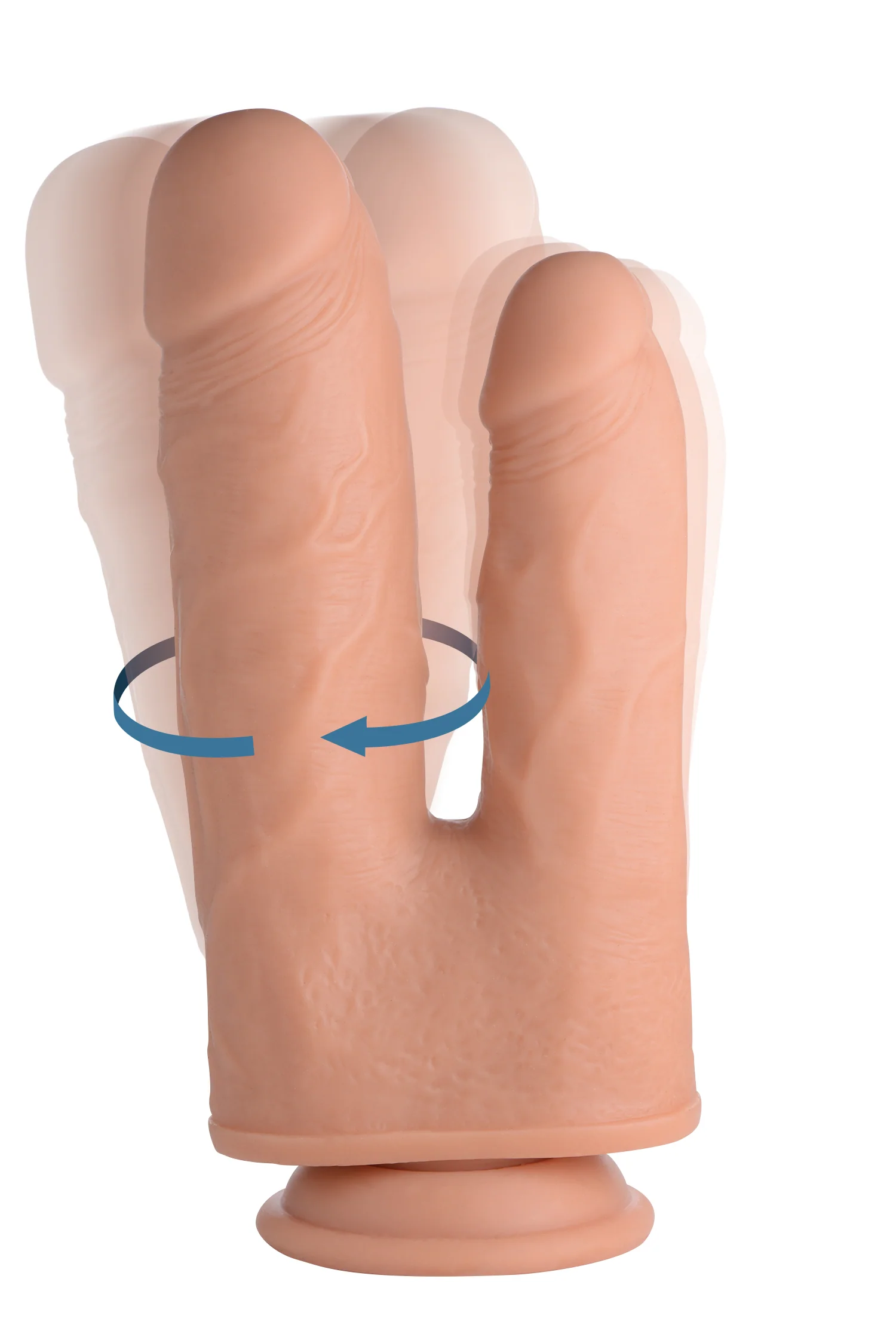 Vibrating And Rotating Remote Control Silicone Double Dildo - Image 2