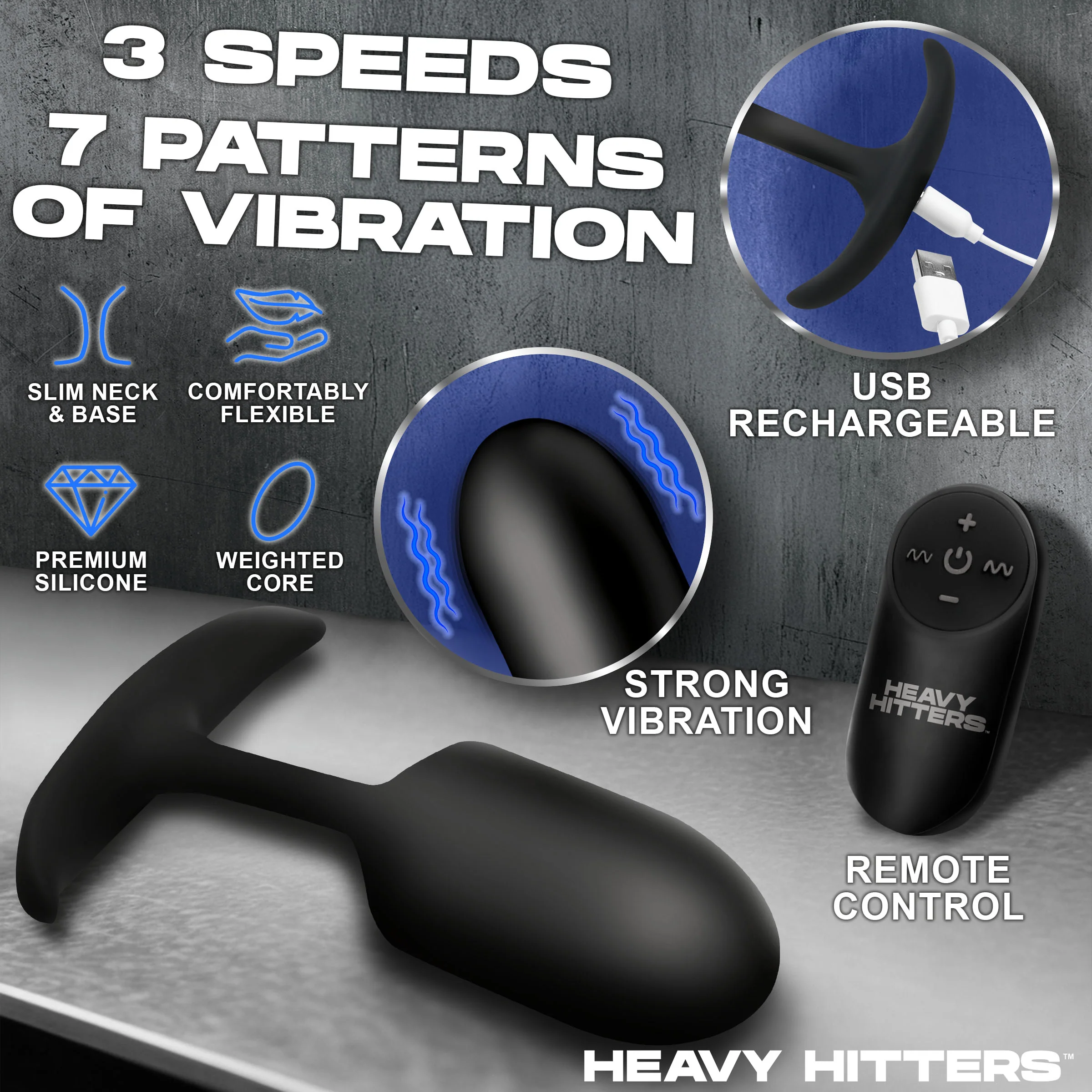 Vibrating Large Weighted Silicone Anal Plug - Image 3