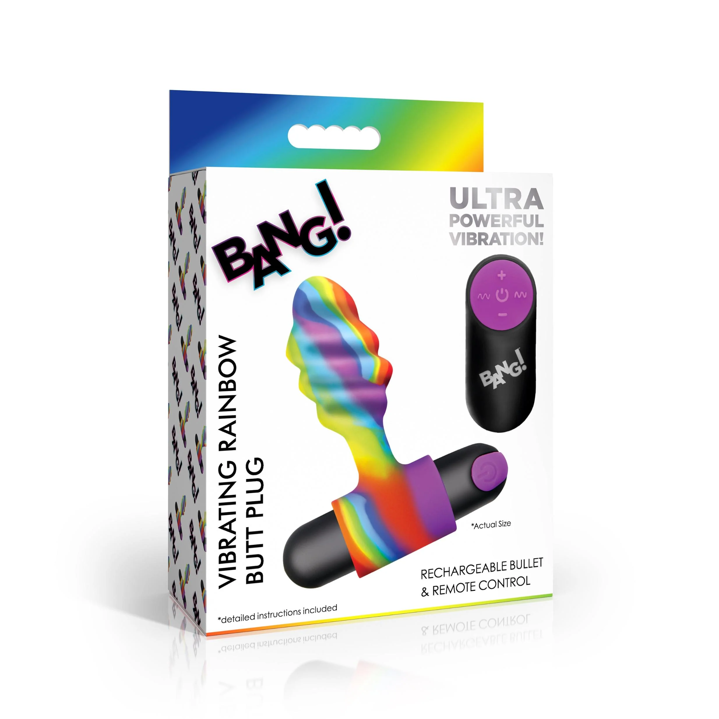 Vibrating Rainbow Butt Plug - Image 6