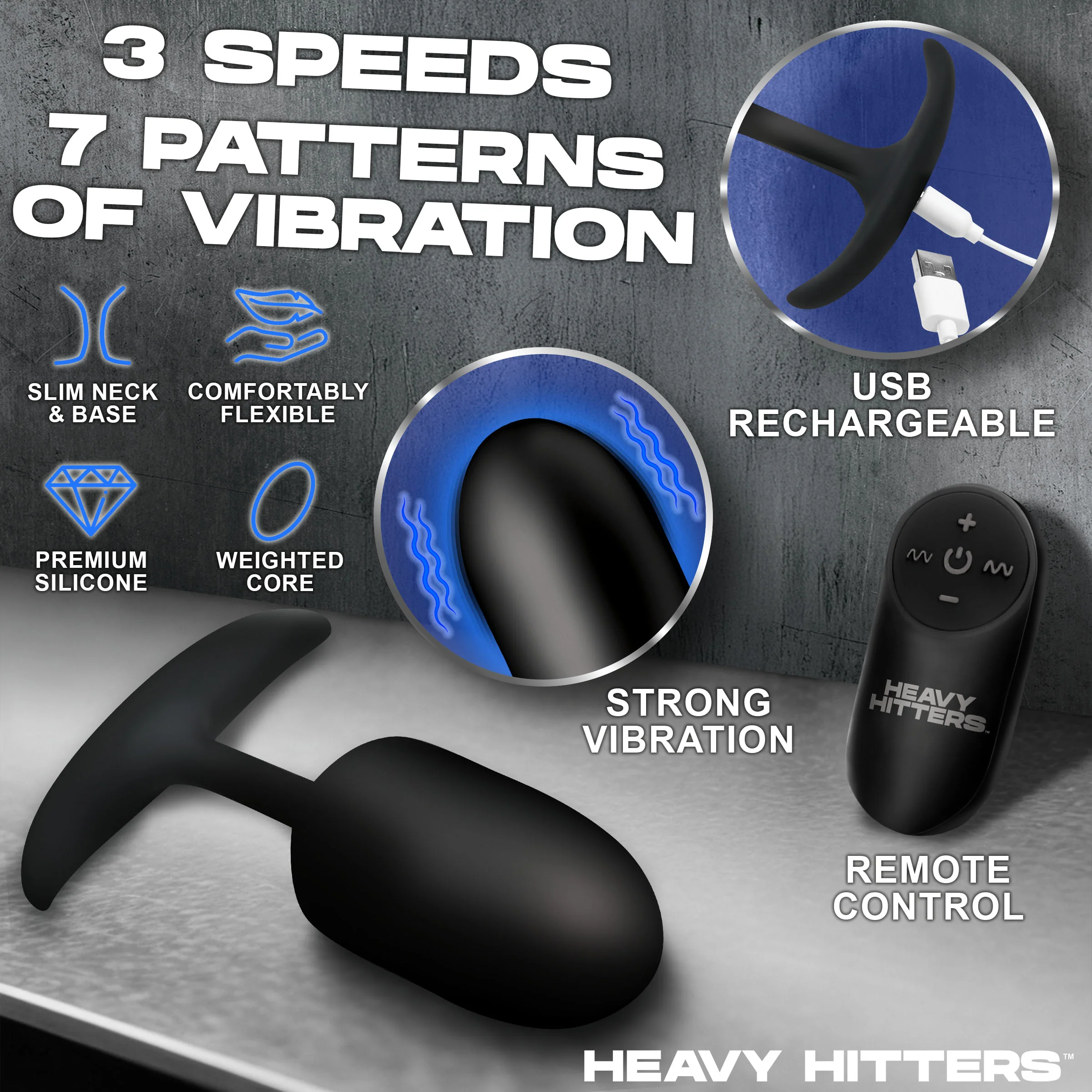 Vibrating Xl Weighted Silicone Anal Plug - Image 3