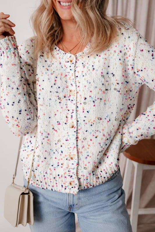 Vienna Rhinestone Decor Confetti Sweater - Image 4