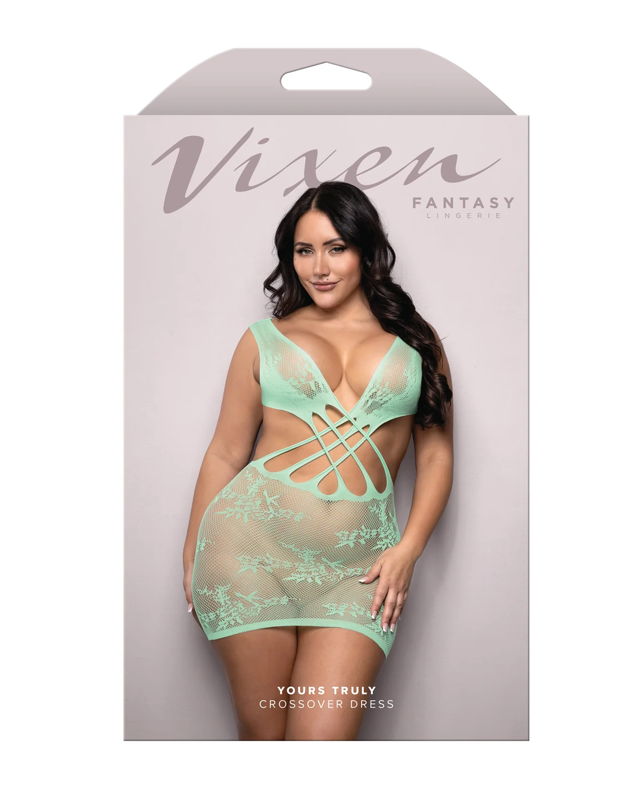 Vixen Yours Truly Strappy Floral Knit Crossover Dress - Mint QN - Image 3