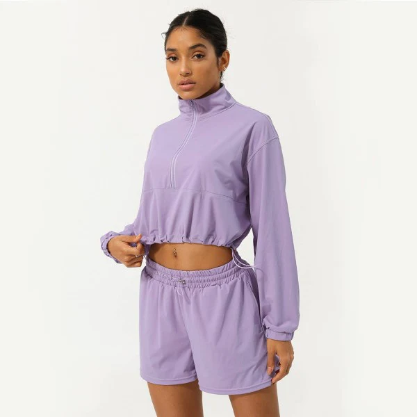 Well-in Vogue Momentum Half-Zip Shorts Set - Image 2