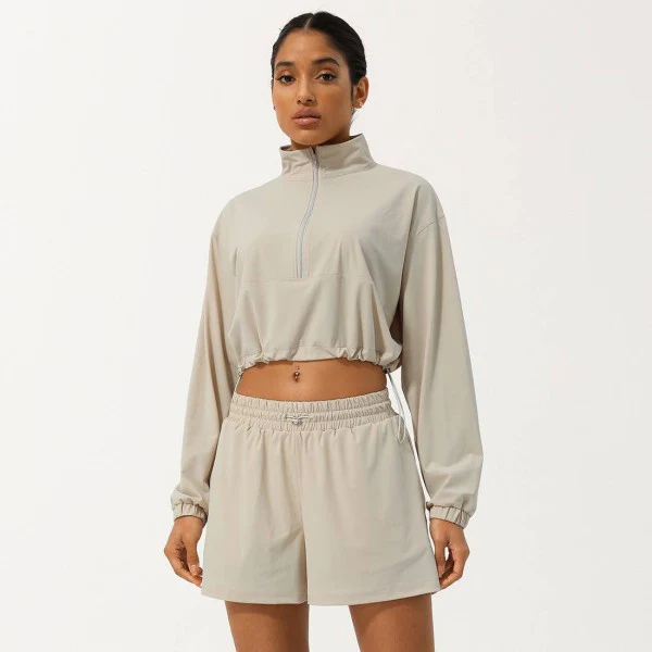 Well-in Vogue Momentum Half-Zip Shorts Set - Image 3