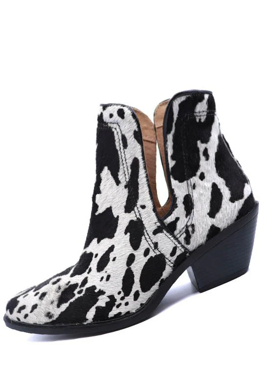 Western Cut Out Animal Hair Booties - Image 2