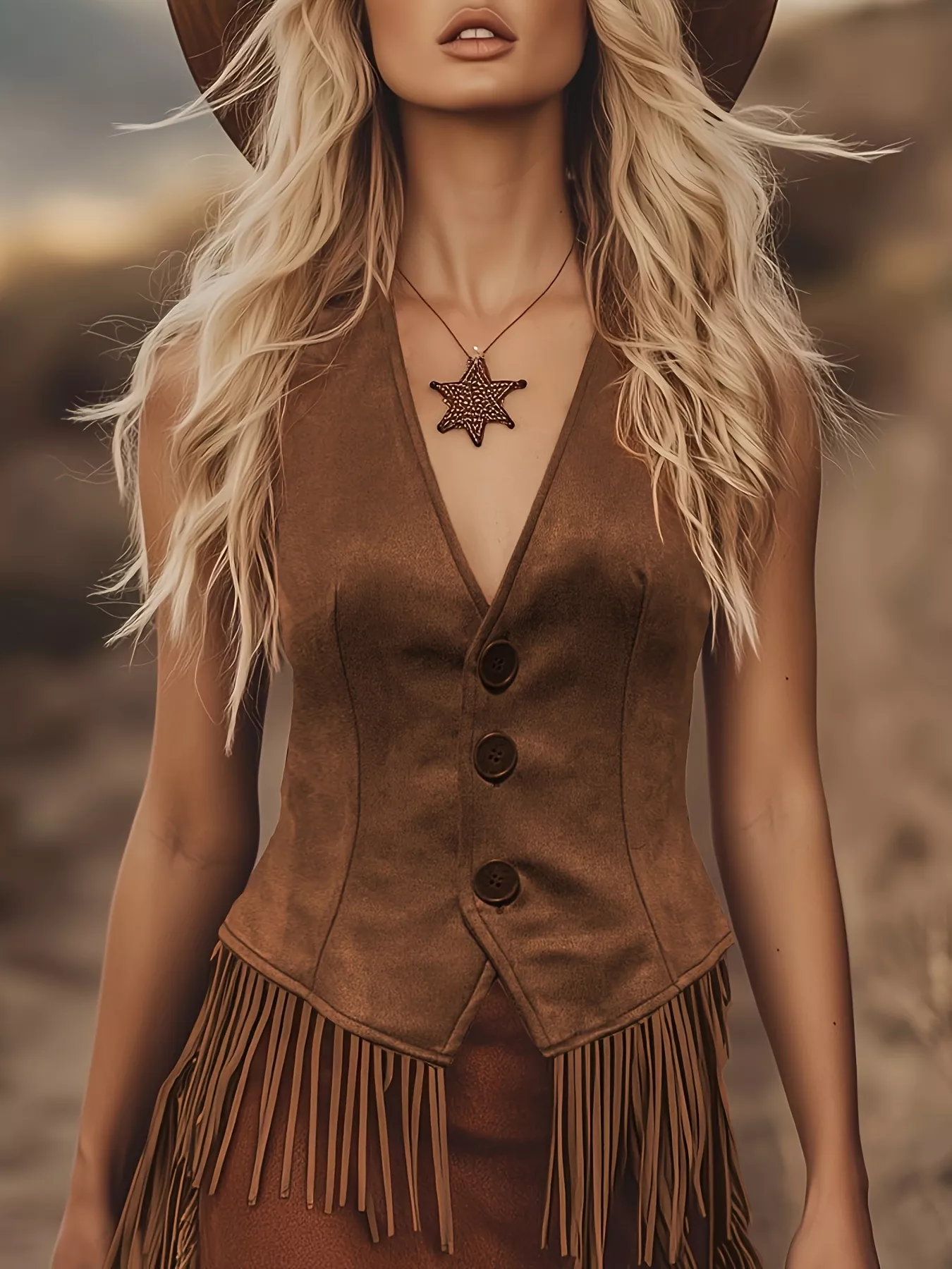Western Fringe Vest Coat