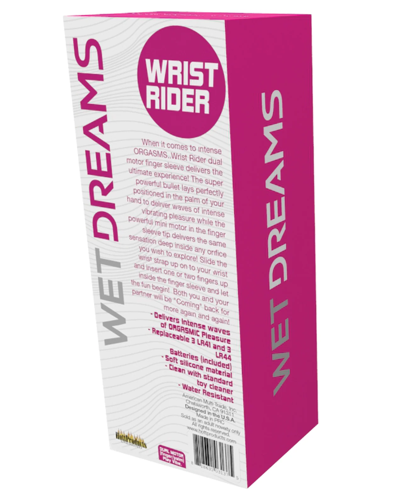 Wet Dreams Wrist Rider Finger Play Sleeve w/Wrist Strap - Hot Pink - Image 2