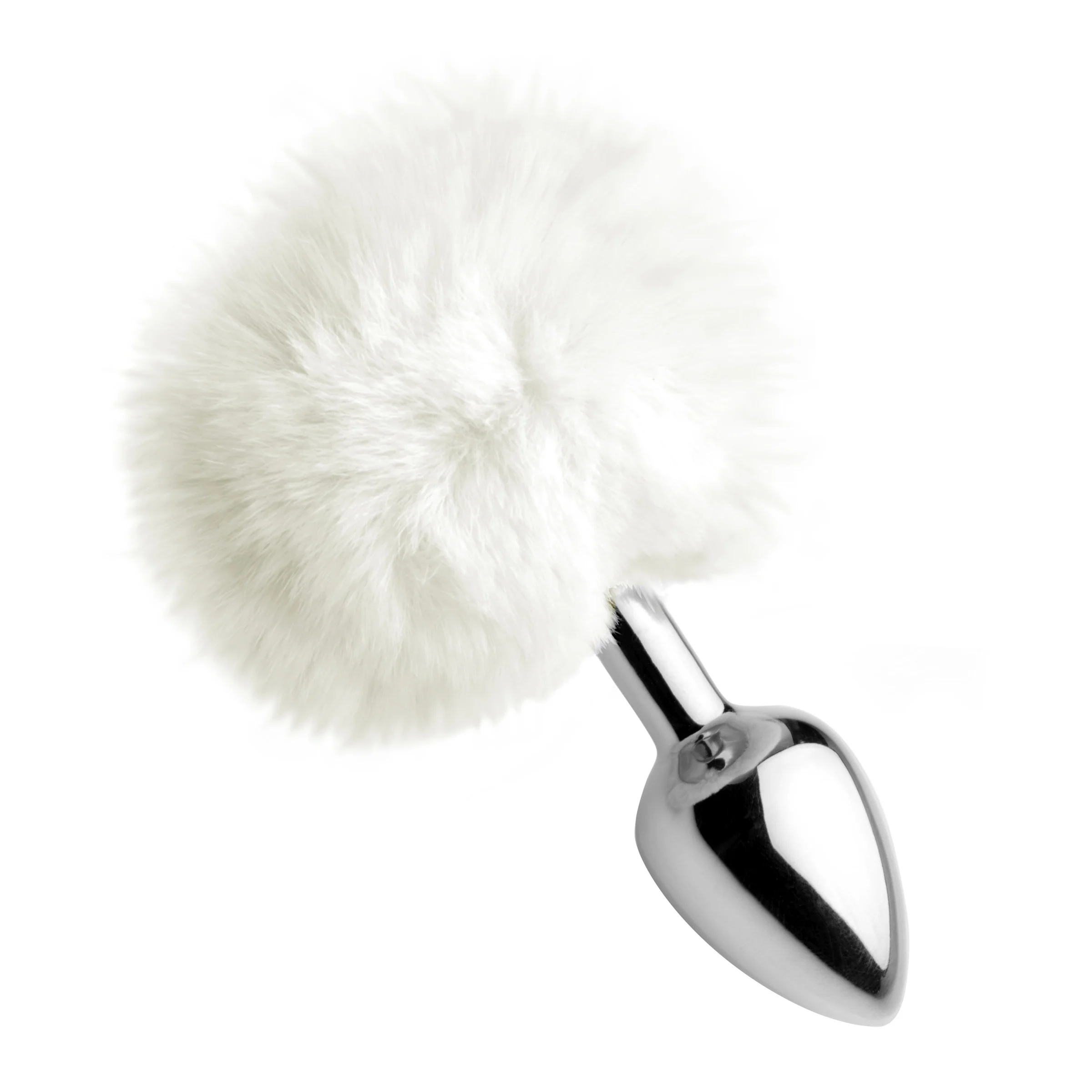White Fluffy Bunny Tail Anal Plug - Image 3