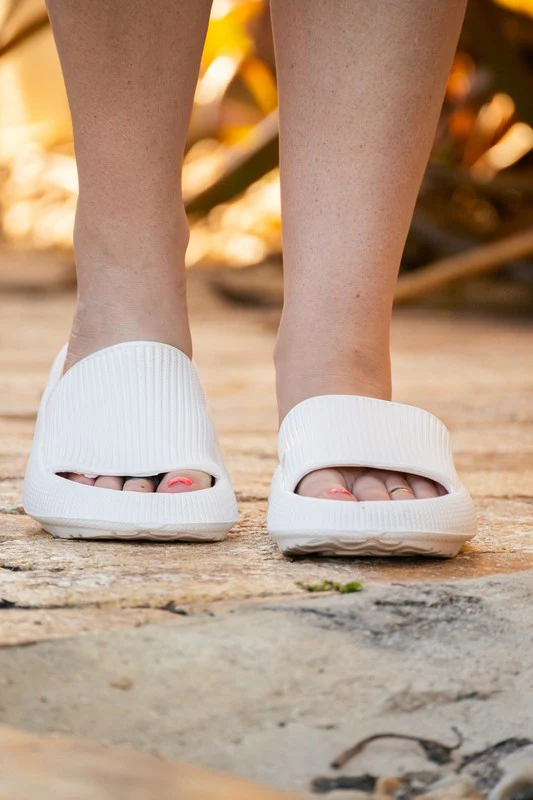 White Insanely Comfortable Slides