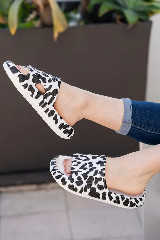 White Leopard Insanely Comfortable Slides - Image 6