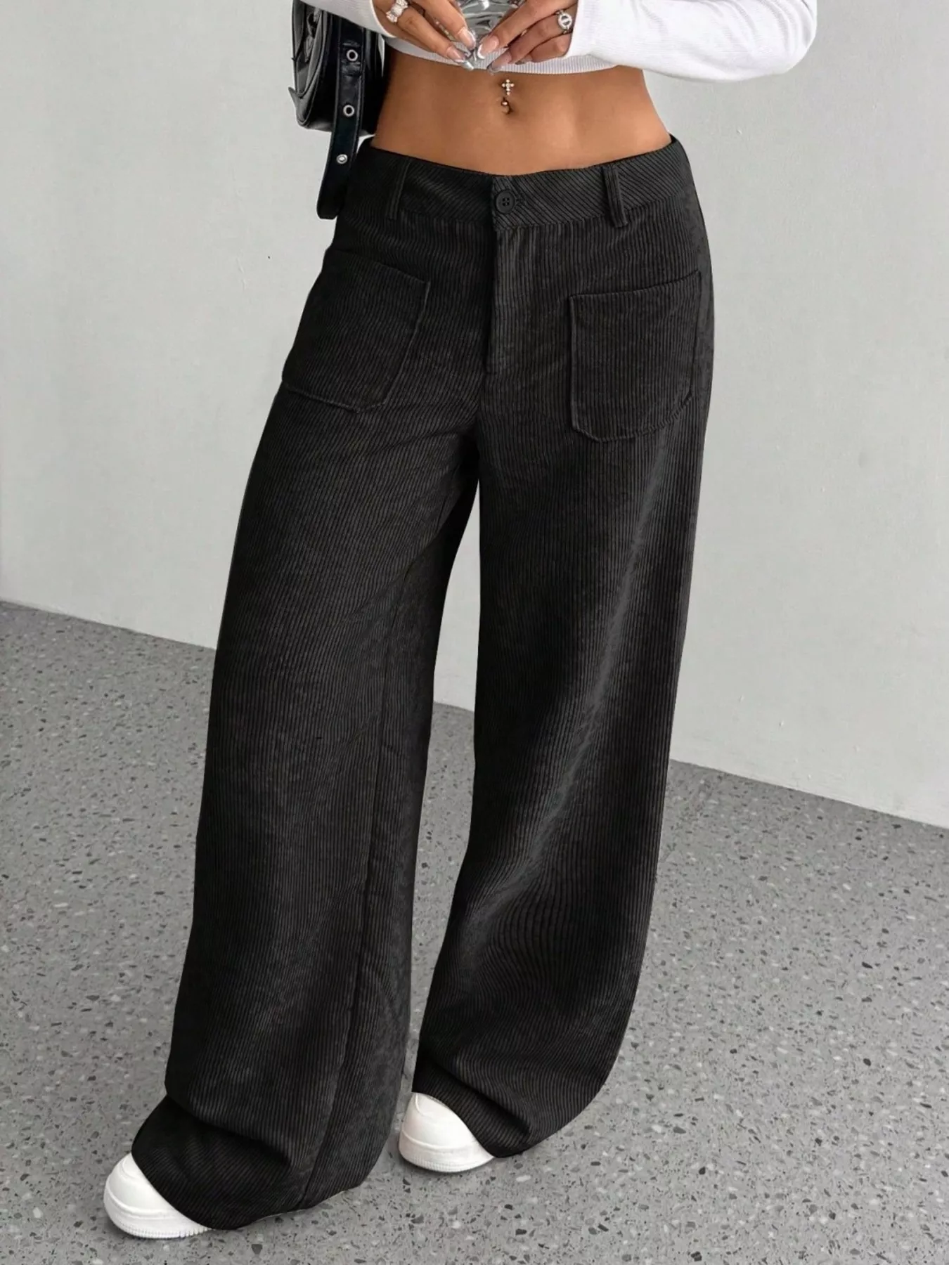 Wide Leg Corduroy Pants - Image 11