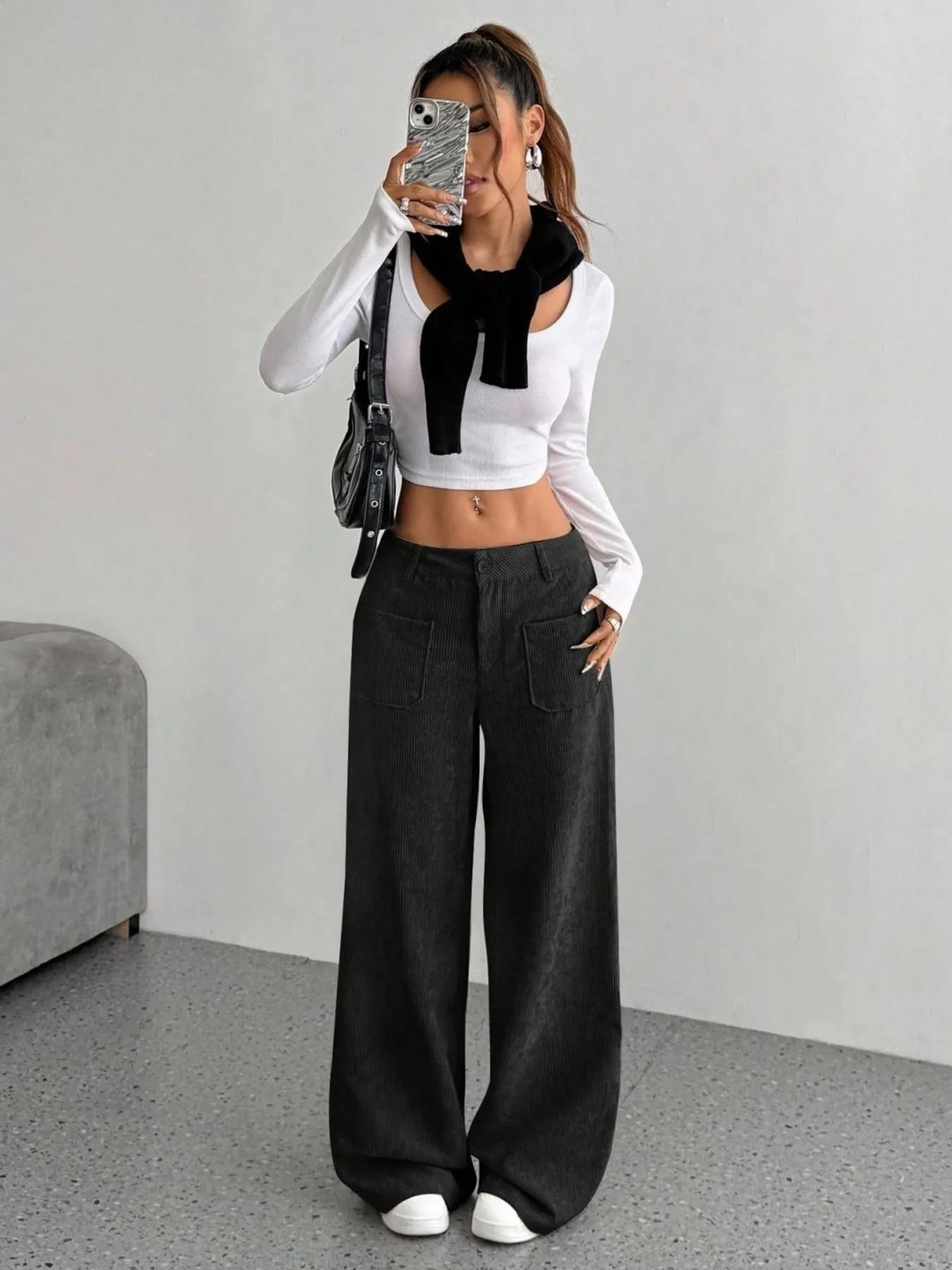 Wide Leg Corduroy Pants - Image 13