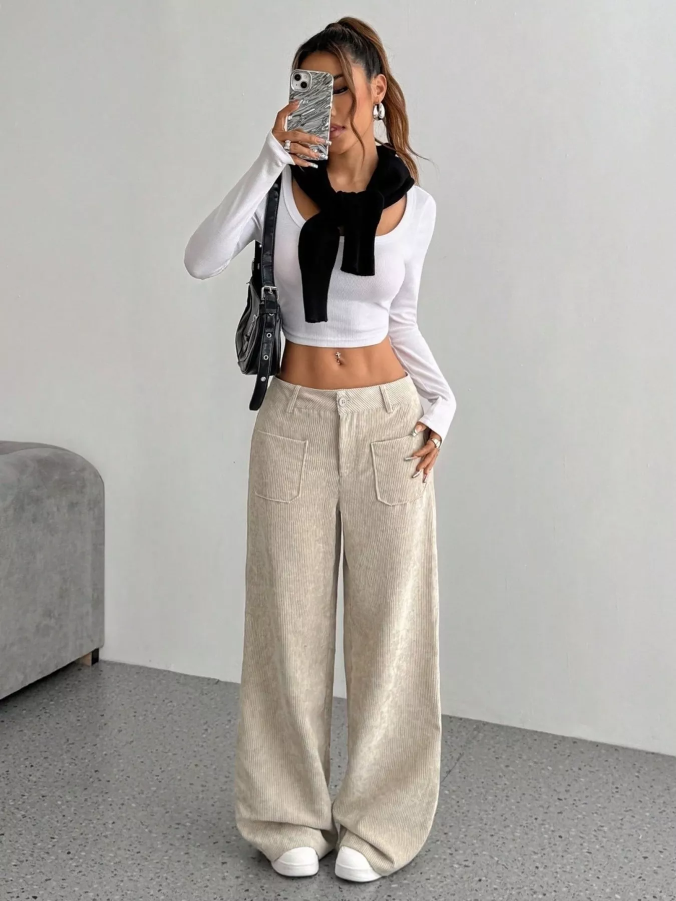 Wide Leg Corduroy Pants - Image 7