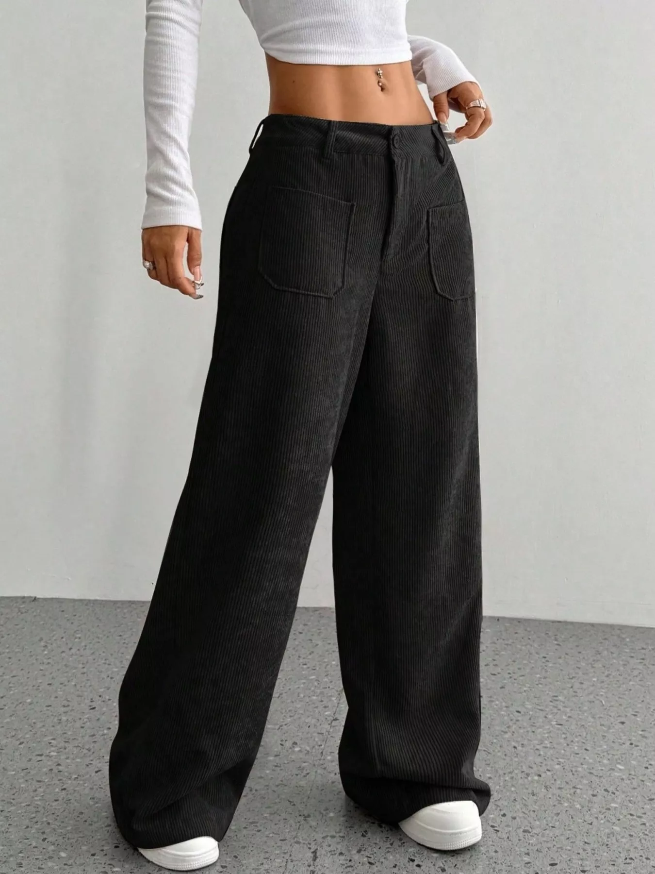 Wide Leg Corduroy Pants - Image 9