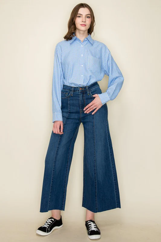 Wide leg, denim pants,  jeans, western - Image 4