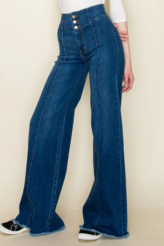Wide leg, denim pants,  jeans, western - Image 2