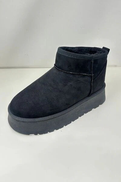 WILD DIVA Suede Round Toe Platform Booties - Image 3