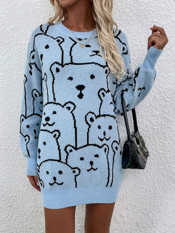 Womens Long Sleeve Round Neck Pullover Sweater - Image 10