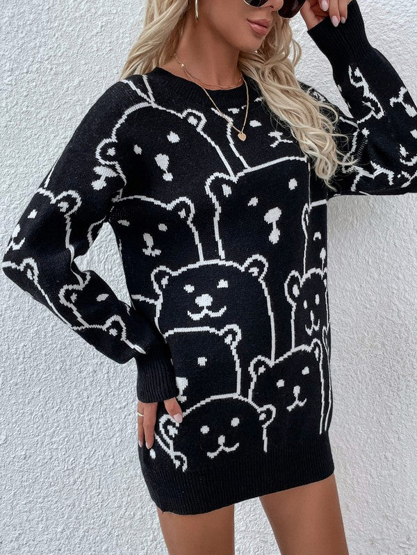 Womens Long Sleeve Round Neck Pullover Sweater - Image 16