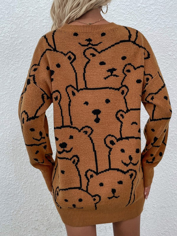 Womens Long Sleeve Round Neck Pullover Sweater - Image 3