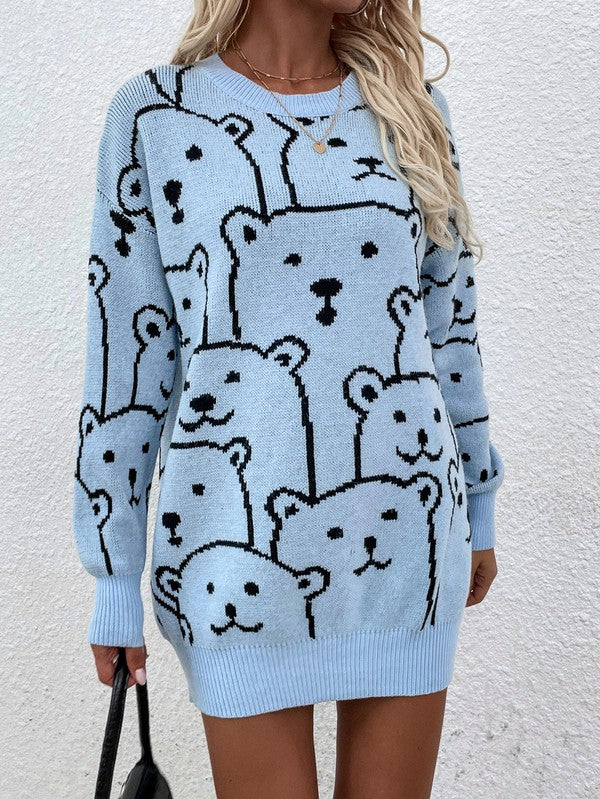 Womens Long Sleeve Round Neck Pullover Sweater - Image 9