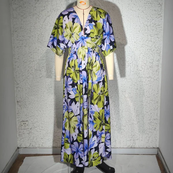 Women's Maxi Dress Boho Floral Beach Long Dresse - Image 25