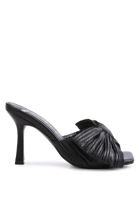 Wonderbuz High Heeled Bow Slider Sandals - Image 3