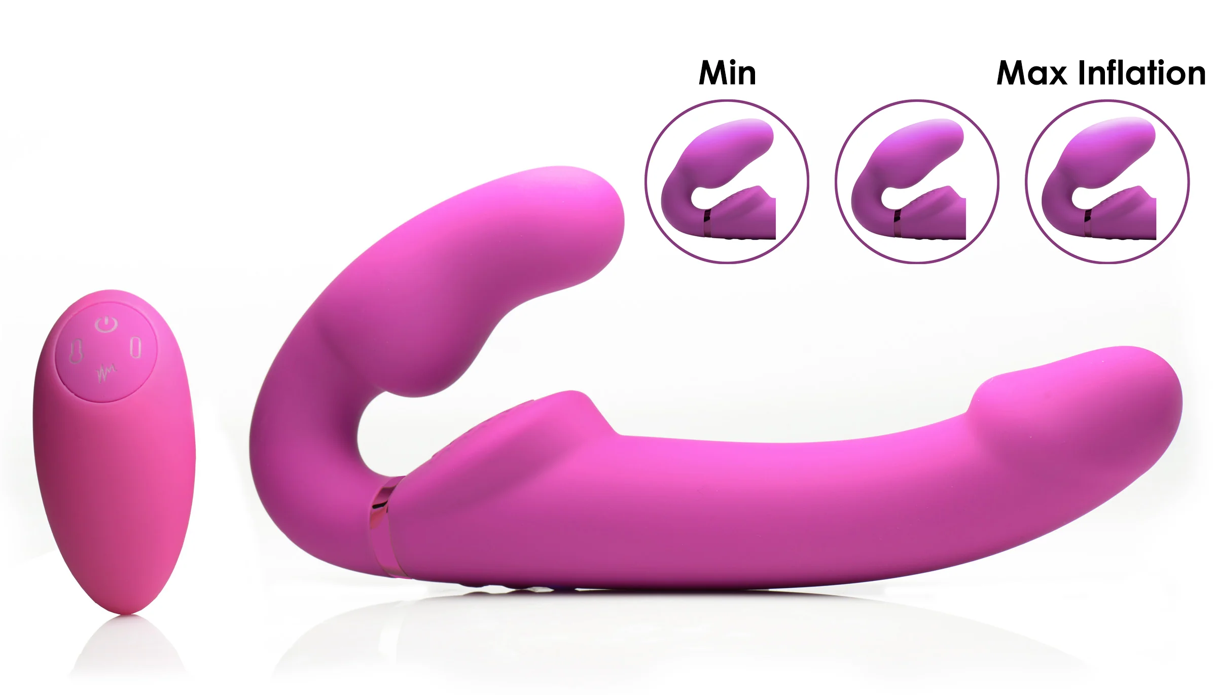 Worlds First Remote Control Inflatable Vibrating Silicone Ergo Fit Strapless Strap-on - Image 4