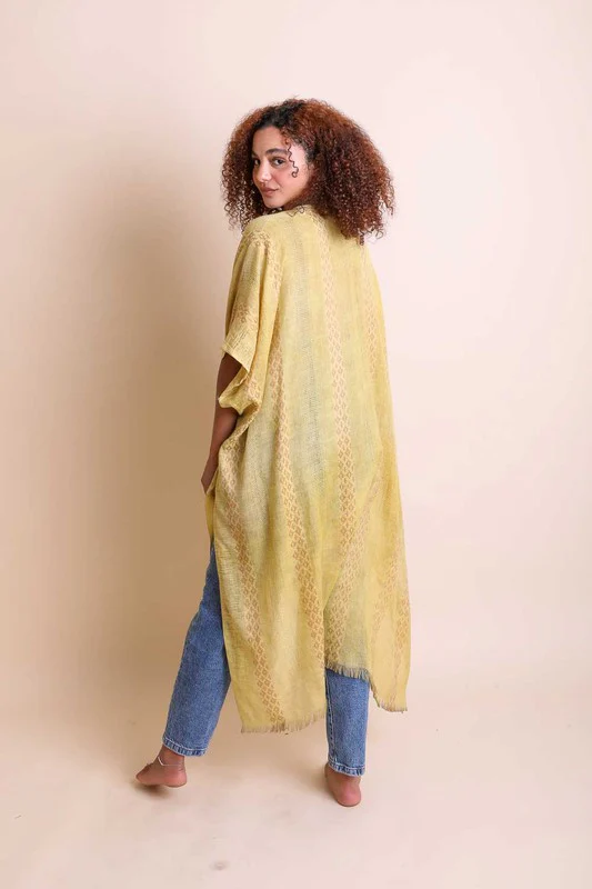 Woven Long Line Tribal Kimono - Image 10