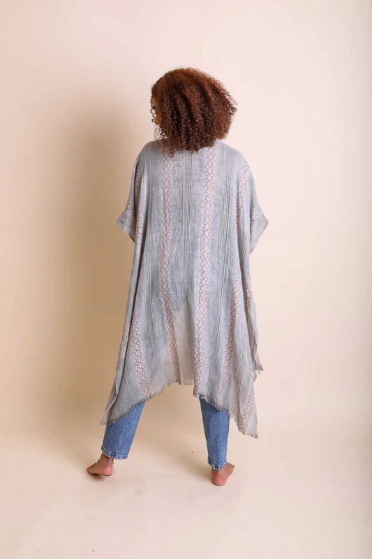 Woven Long Line Tribal Kimono - Image 8
