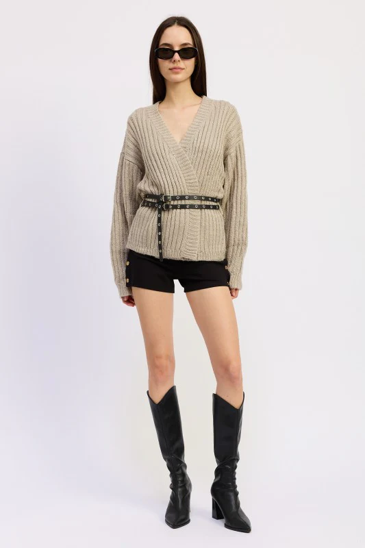 WRAPPED CARDIGAN WITH BELT - Image 3