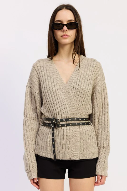 WRAPPED CARDIGAN WITH BELT - Image 4