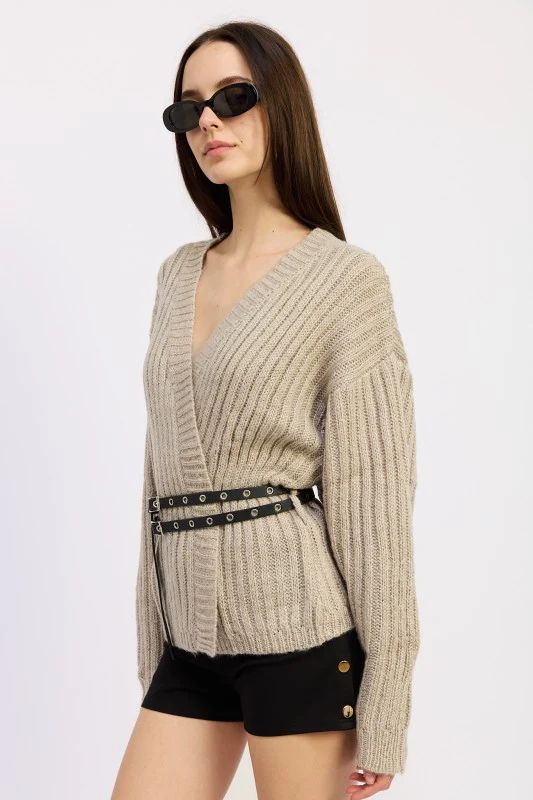 WRAPPED CARDIGAN WITH BELT - Image 6
