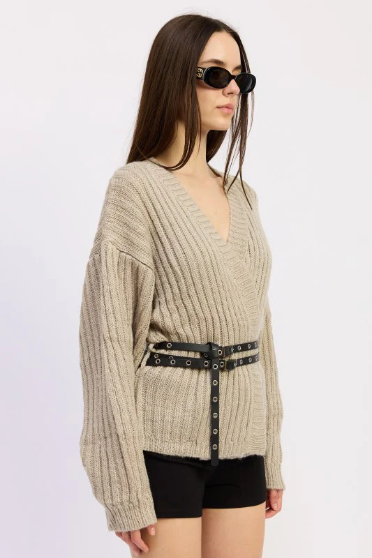 WRAPPED CARDIGAN WITH BELT - Image 8