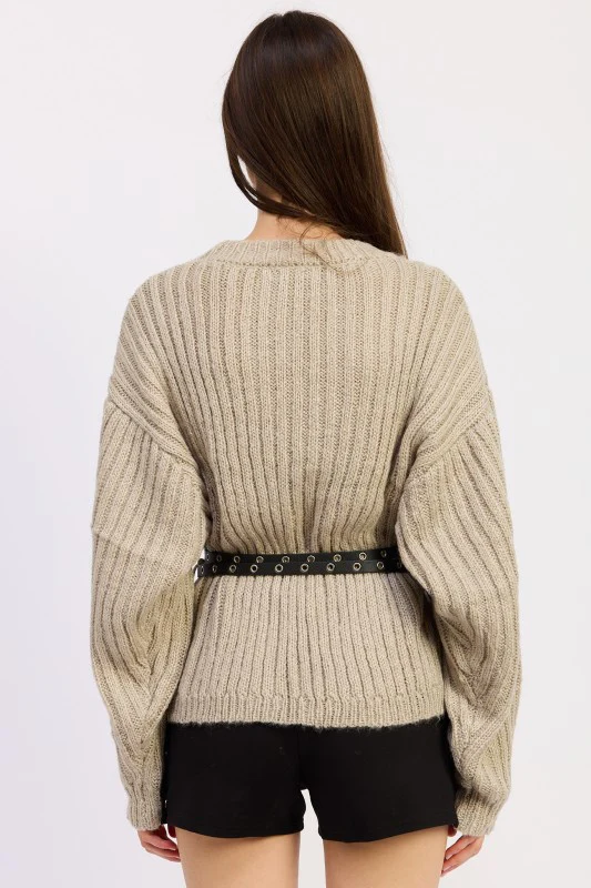 WRAPPED CARDIGAN WITH BELT - Image 9