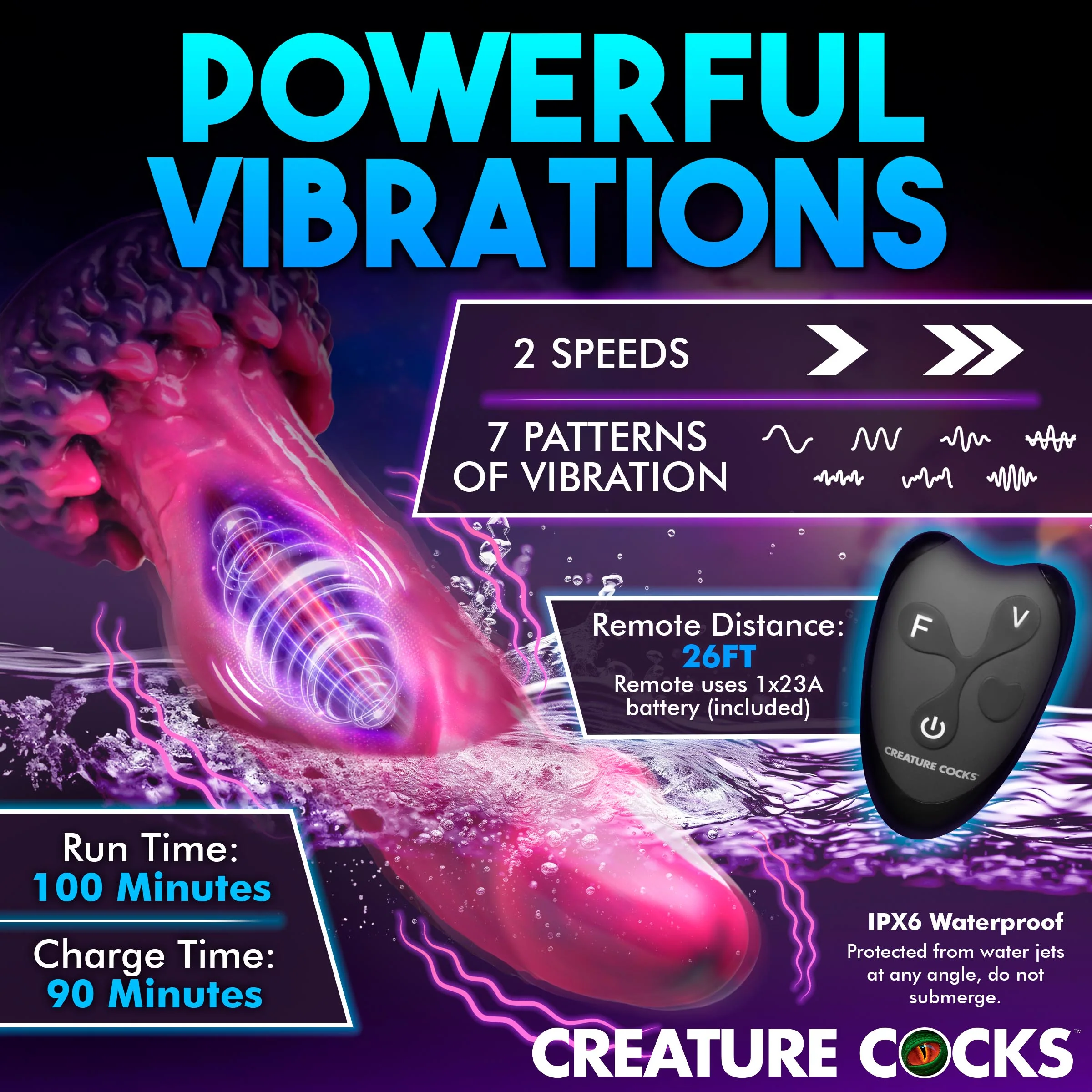 Xenox Vibrating Silicone Dildo With Remote - Image 6