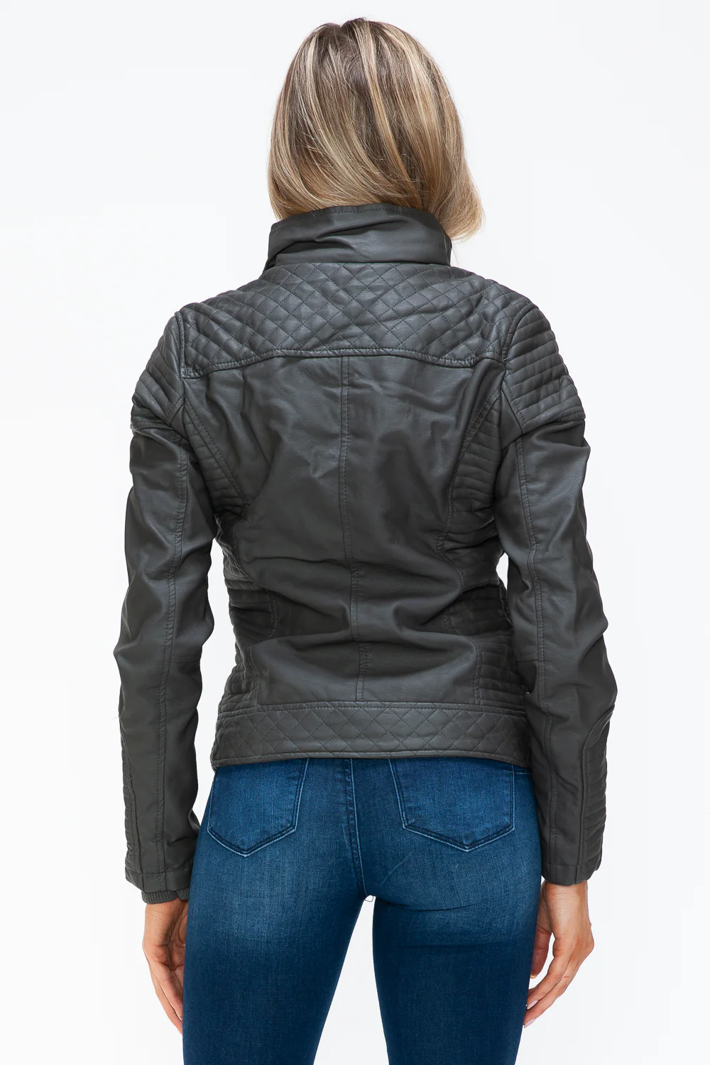 YMI Faux Layered Double-Zipper Jacket with Fuzzy Hood - Image 18