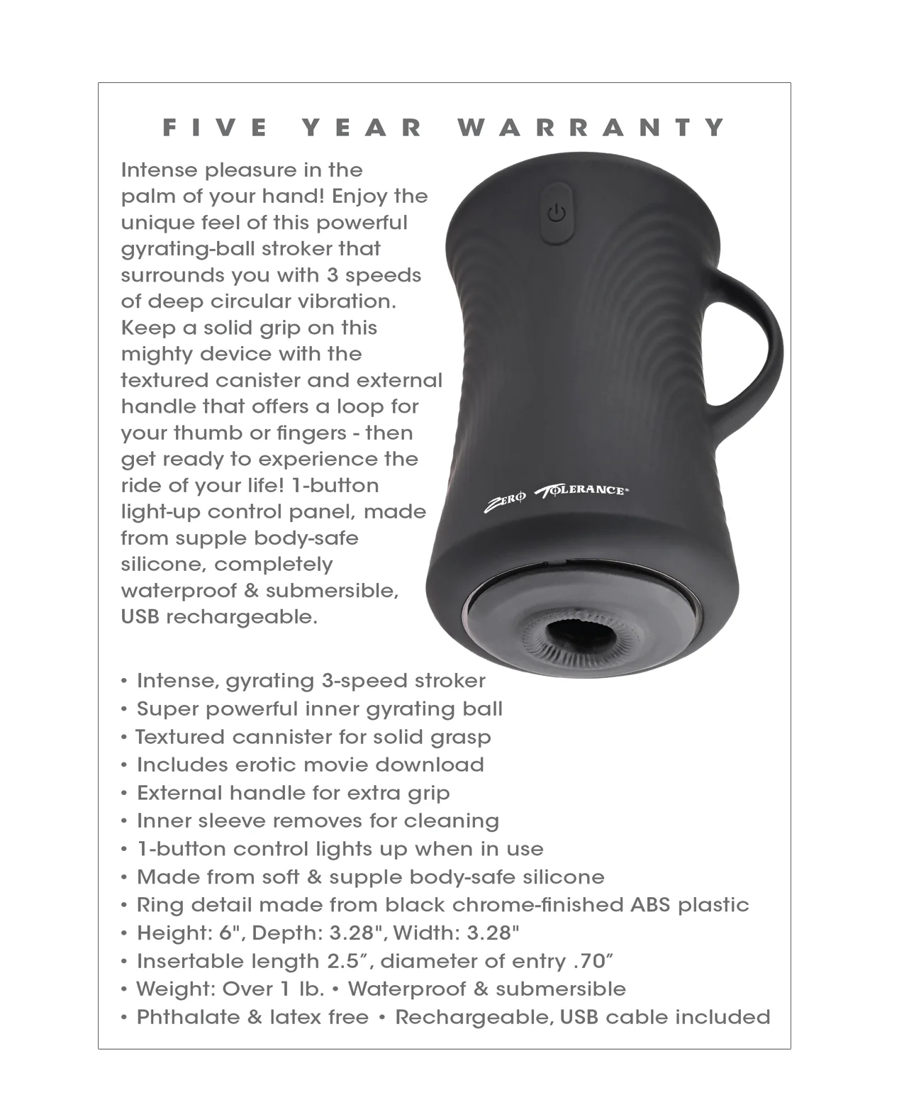 Zero Tolerance Gyro Stroke - Black - Image 5