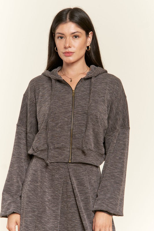 Zip-up drop shoulder hooded jacket - Image 4