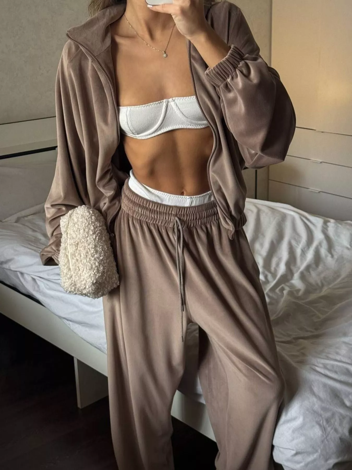 Zip Up Long Sleeve Outerwear and Pants Set - Image 3