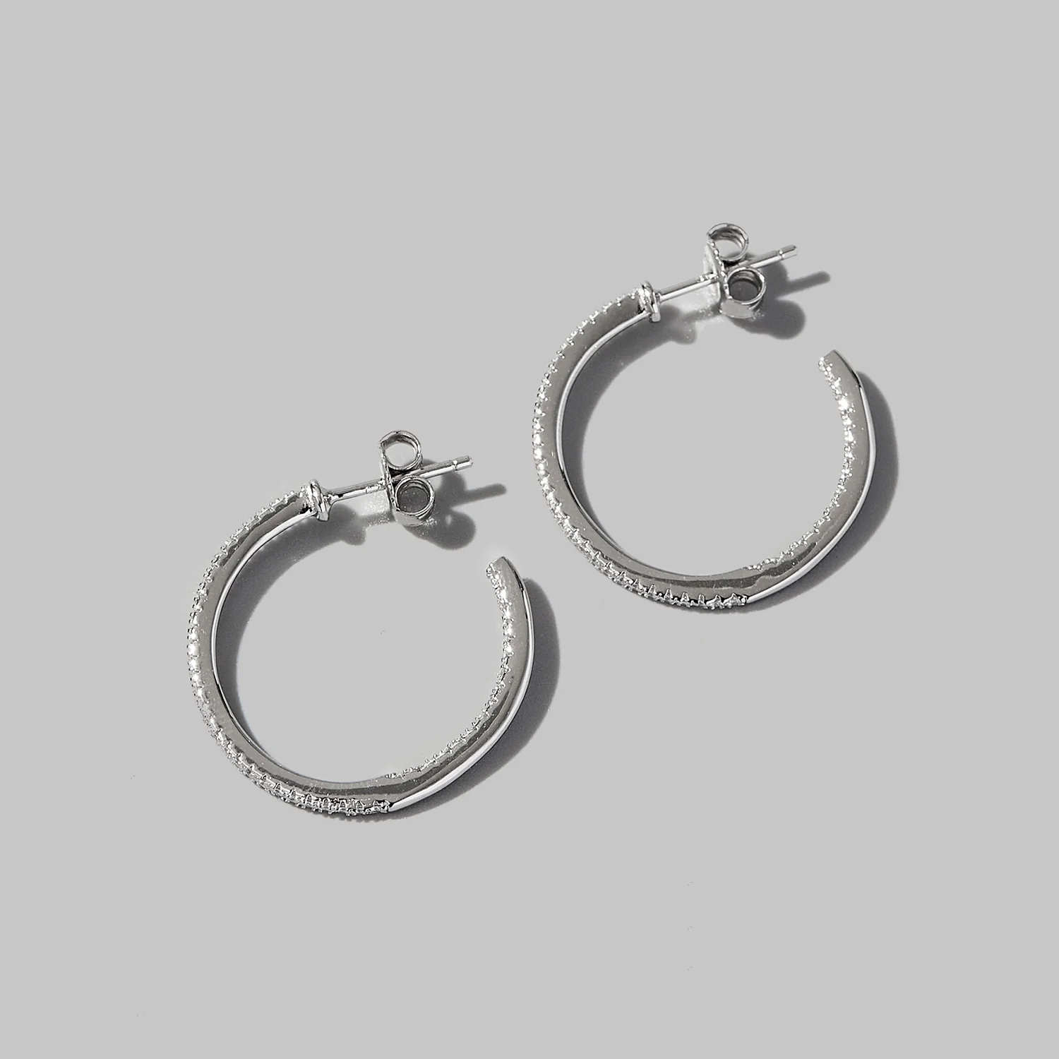 Zircon 925 Sterling Silver C-Hoop Earrings - Image 2
