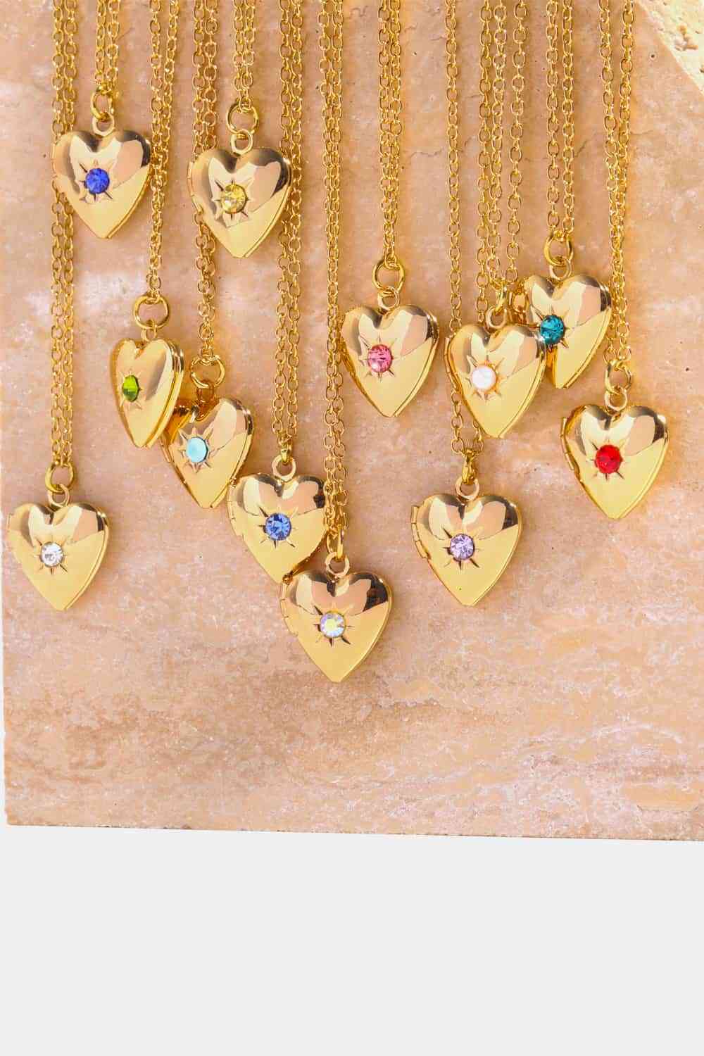 Zircon Heart Shape 14K Gold-Plated Pendant Necklace - Image 2